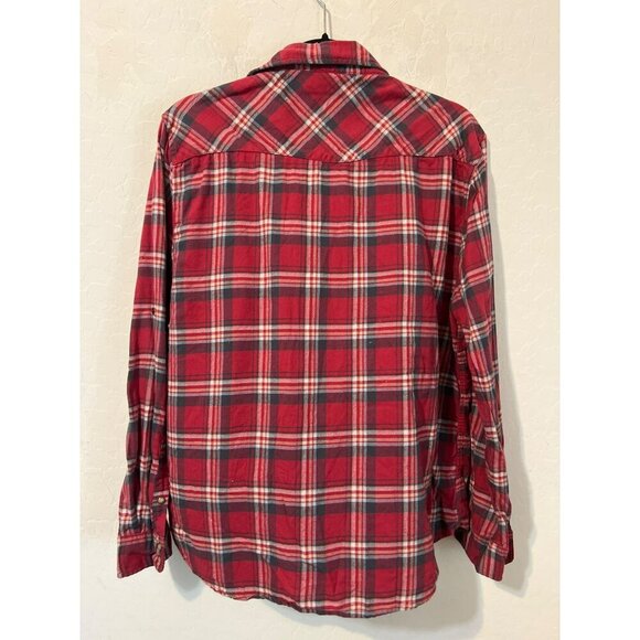 Jachs Girlfriend Sz XL Button Snap Red Plaid Shirt Button Up - Picture 8 of 9